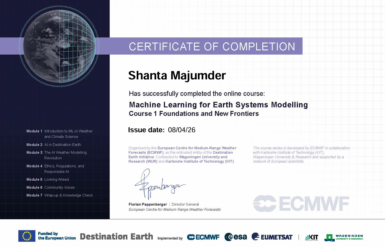 Machine Learning for Earth Modeling from European Centre for Medium-Range Weather Forecasts (ECMWF)